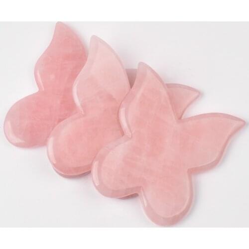 Gua Sha Stone Tool Natural Rose Quartz Butterfly Guasha Scraper Acupuntura Face back foot Massager Health Care Stone Therapy