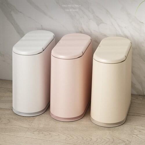 Creative Press Trash Can Plastic Big Bathroom Simple Waterproof Luxury Creative Trash Can Toilet Cubo Basura Home Product DG50WB