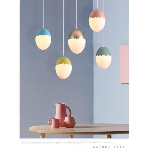 Goose Egg Shell Lamps Nordic Creative Pendant Lights Restaurant Bar Modern Simple Macaron Bedroom Modern LED Light Fixtures