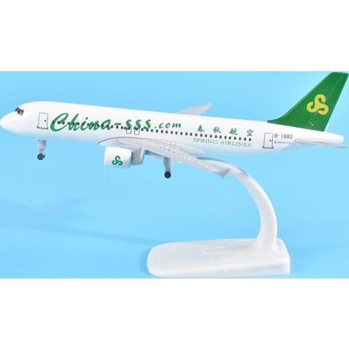 JASON TUTU 20cm Spring Airlines Airbus A320 Plane Model Aircraft Model 1:300 Diecast Metal Airplane Model Planes Dropshipping