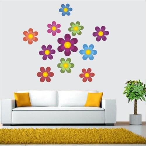 1PCS New Multicolor Flower Wall Stickers For Kid Bedroom Childrens Room Girl Decoration Home Decal 35*40CM