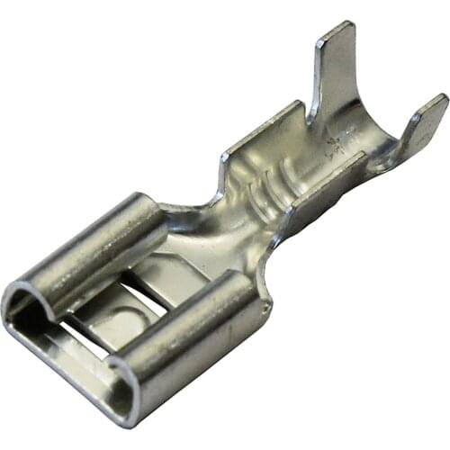 100 x 6.3mm Uninsulated Female Spade Push On Crimp Terminal Non Insulated 2.5 square millimeter