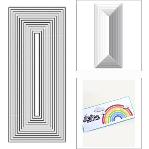 New 2021 Slim Nested Rectangle Frame Metal Cutting Dies for DIY Scrapbooking and Card Making Decorative Embossing Craft No Stamp