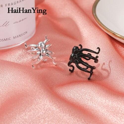 New Octopus Animal Adjustable Ring Exaggerated Retro Open Ring Punk Heavy Metal Neo-gothic Jewelry, Specially for Women