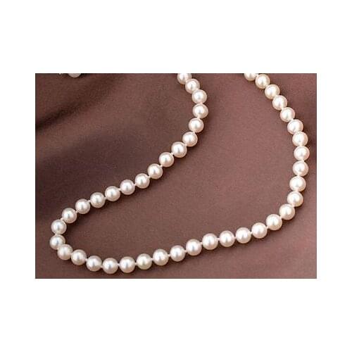 Charming 18"8-9mm genuine south sea pink pearl necklace