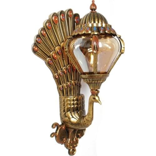 Outdoor waterproof courtyard wall lamp European villa retro wall lamp terrace balcony gate peacock wall light