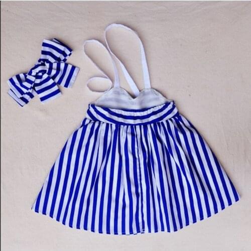 Dresses 2017 New Children Girl Kids Toddler Baby Princess Party Striped Headband Blue Tulle Ball Tutu Dress Girl 1 2 3 4 5Y