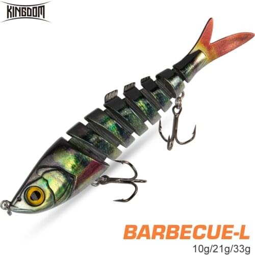 Kingdom New Barbecue-L Sinking Fishing Lure 8 Joint S-Shape 10g 21g 33g Realistic Artificial Hard Bait Fishing Accessories Baits