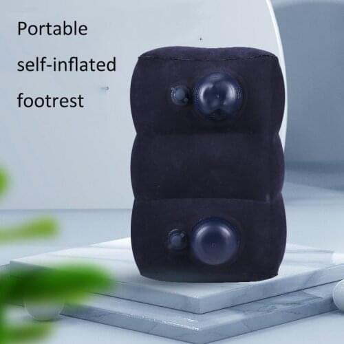 Self Inflatable Travel Footrest Pillow Portable Plane Train Kids Bed Foot Rest Pad PVC For Travel Massage Car