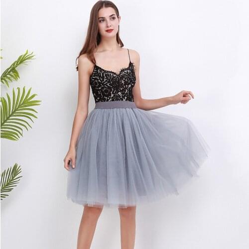 5 Layers Summer Autumn Puffy Tulle Skirt Women Elastic High Waist Tutu Skirts Female Mesh Skirt Midi Pleated Skirt Saia AB1310