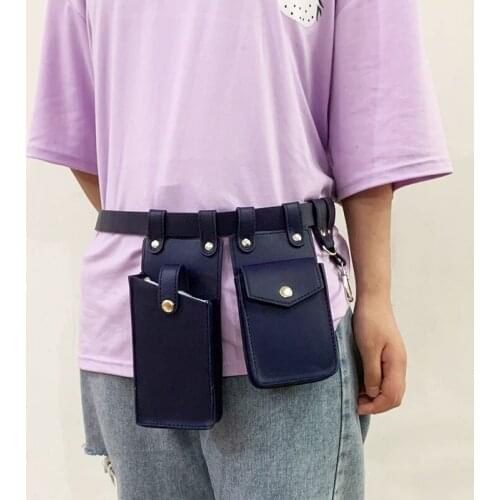 Womens Belt Bag 2021 Tactical 2 Piece Waist Bags Streetwear Funny Pack Hip Hop Female Crossbody Chest Bag Phone Bag Flap Purse