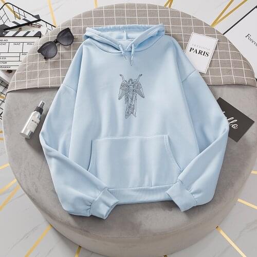 Angel Sculpture Graphic Hoodies Oversized Loose Casual Pullover Jumper Korean Harajuku Womens Jacket Ulzzang Retro Sweatshirt