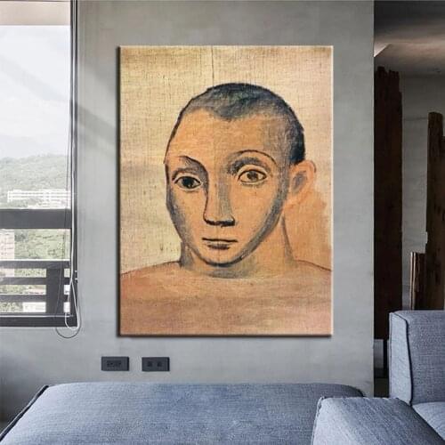 100% Hand Painted Oil Paintings Picasso Boy Character Abstract Art Painting Pictures Wall Art Canvas Minimalist Large Size