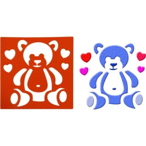 14*14 Love bear pvc Layering Stencils for DIY Scrapbooking/photo album Decorative Embossing DIY Paper Cards Crafts