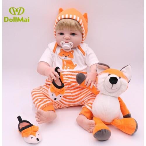 22inch Full Silicone Reborn fashion Doll Toy Realistic Newborn high quality boy bathe play house bedtime kids birthday gifts