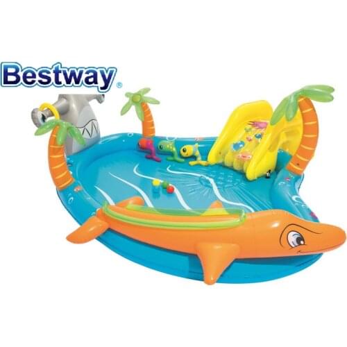 53067 Bestway 2.8mx1.7mx1.37m Jungle Safari Play Pool 110"x67"x54" Inflatable Water Spray Pool For Kids