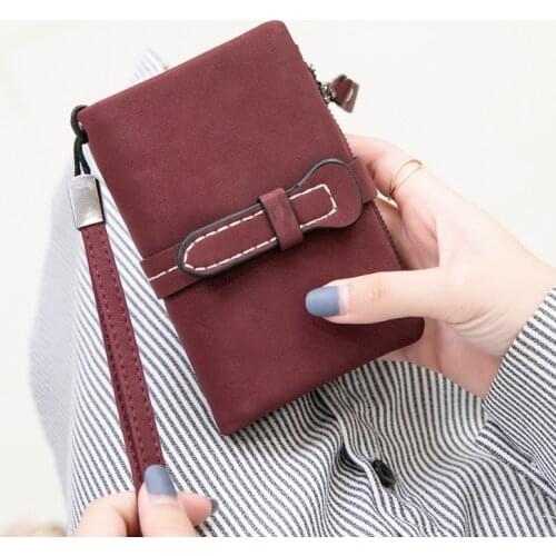 Aosbos Fashion Matte Leather Purse Women PU Short Wallet Credit Cards Money Mini Wallet Coin Soft Leather Female Cute Coin Purse