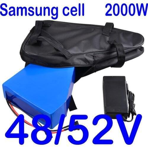 Duty Free Triangle Battery 48V 52V 13Ah 15Ah 18Ah 20Ah 25Ah 30Ah 35Ah E-bike Samsung Battery for 2000W 1500W 1000W Bafang TSDZ2