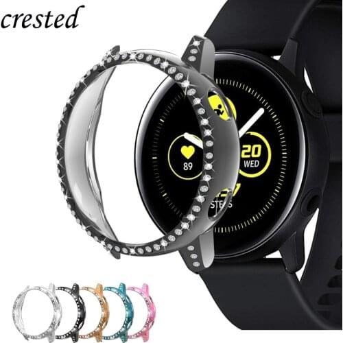 Bling Case for Samsung galaxy watch Active cover Diamond TUP screen protector bumper Anti-fall Earthquake-proof Accessories