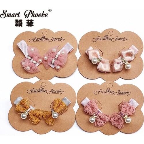 Boutique 20Sets Fashion Mini Crochet Bow Hairpins Cute Pearl Bow Barrettes Hair Clips Princess Headwear Girls Hair Accessories