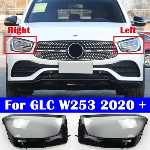 Car Front Headlight Cover For Mercedes-Benz GLC W253 GLC200 GLC260 GLC300 2020 Headlamp Lampshade Lampcover glass Shell