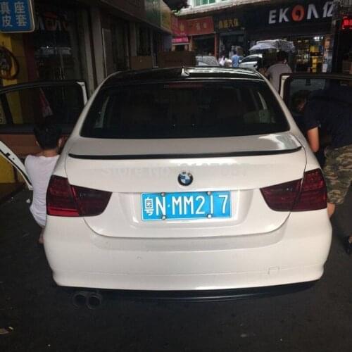 For BMW E90 Spoiler 318i 320i 325i FRP fiberglass Unpainted Rear Roof Spoiler Wing Trunk Lip Boot Cover Car Styling