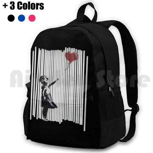 Hey! I Fixed It! Banksy Shredded Balloon Girl Outdoor Hiking Backpack Waterproof Camping Travel Hey I Fixed It Banksy Shredded