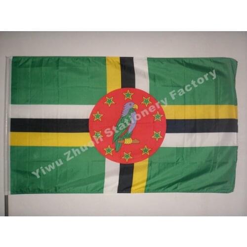 Dominica Flag 150X90cm (3x5FT) 115g 100D Polyester Double Stitched High Quality Free Shipping