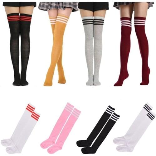 Striped Socks Women Funny Christmas Gifts Sexy Thigh High Nylon Long Stockings Cute Clothing Over Knee Socks