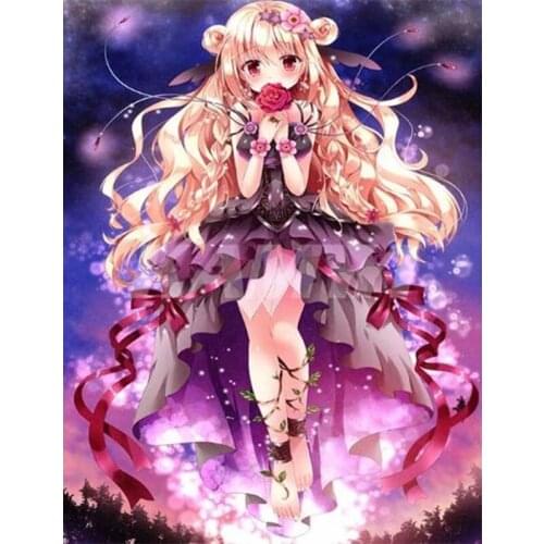 Manga Girls 5D DIY Diamond painting Cross stitch Full Square Diamond embroidery full Round Diamond mosaic home decor P980