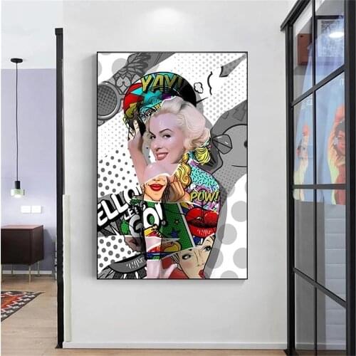 Beautiful Woman Canvas Painting Pop Culture Poster Modern Abstract Graffiti Wall Art Prints for Living Room Home Decor