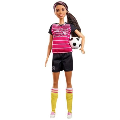 Barbie Made to Move Soccer Player Doll, Brunette Best Girls Toys Gift Accesories Skipper and Baby