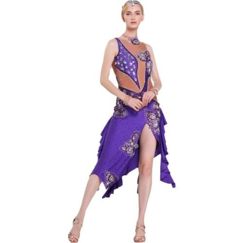 L-16157 Latin dance costumes adult womens diamond-studded Rumba bullfighting dance competition Latin dance dress