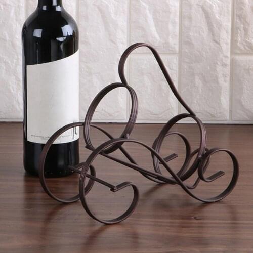 Lightweight Stylish Countertop Metal Glass Bottle Holder Wrought Iron Wine Stand Fashion for Gifts