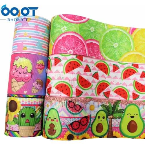 3" 5yards Cartoon printing Grosgrain Ribbons DIY Handmade Child Bow Wedding Decoration Gift Wrap Material L-20629-613