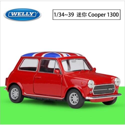 Welly1: 36 Cooper 1300 simulation alloy car model return force car toy childrens new year Christmas birthday gift