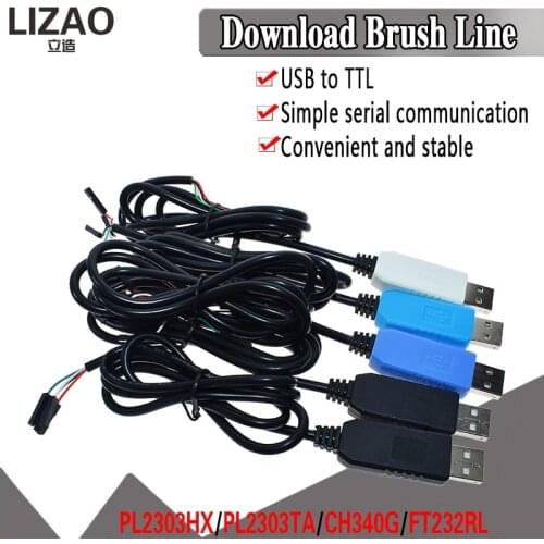 PL2303 USB to UART TTL Cable Module FT232RL PL2303HX USB Transfer to TTL RS232 Serial Port Adapter Module CH340 Download cable
