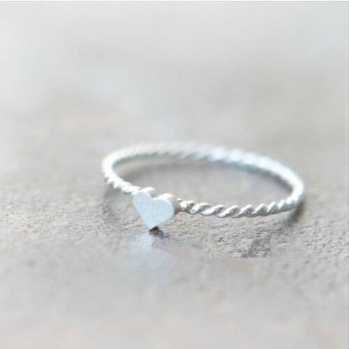 New Cute For Cheap Wedding Twist Heart Rings