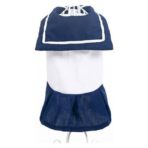 Dog Clothes Small Dog Youth Campus Sailor Suit Light Breathable Solid Spring Summer Dresses Pet dress