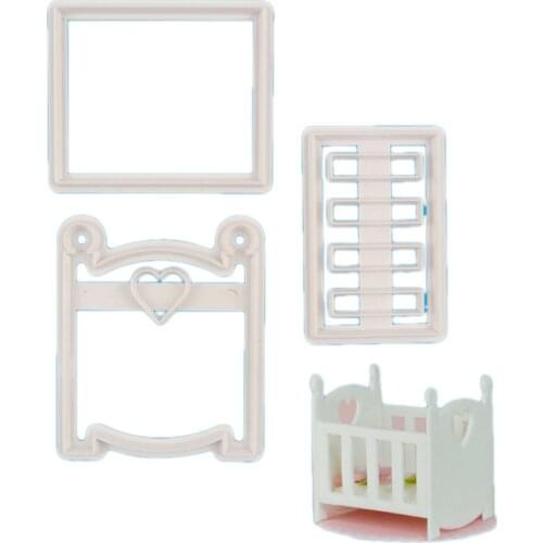 Plastic Cookie Cutting Mold Small Bed Shape Biscuit Sugar Mold Baking Sugar Chocolate Fondant Party Mould Cake Decorating Tools