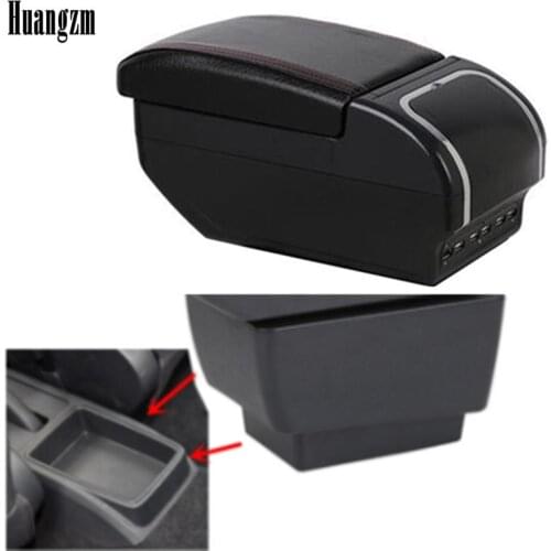 For New Fabia armrest box central Store content Storage skoda Fabia 3 armrest box with cup holder ashtray 9 USB 2015-2017 2016