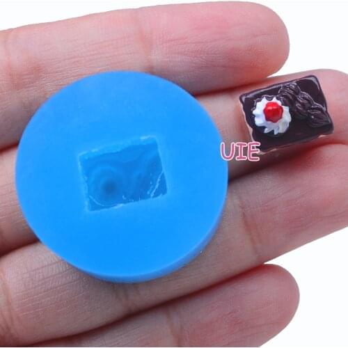 GYL354U 11.7mm x 8.7mm Square Chocolate Cake Cut Silicone Mold Fondant Cake Decoration Candy Resin Clay Earrings Necklace Craft