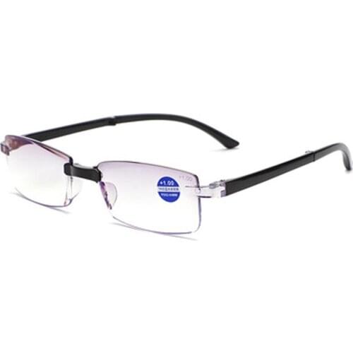 Foldable Portable Reading Glasses Women Men Luxury Diamond Cut Rimless Nose Pad Anti Blu Anti Faitgue Classic +1 +1.5 +2 to +4