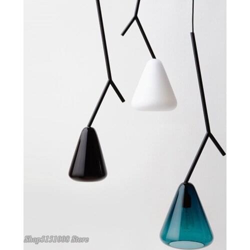 Modern LED Boughs Color Glass Pendant Lights Nordic Dining Living Room Bedroom kitchen hanging lamps Indoor Decor Light Fixtures