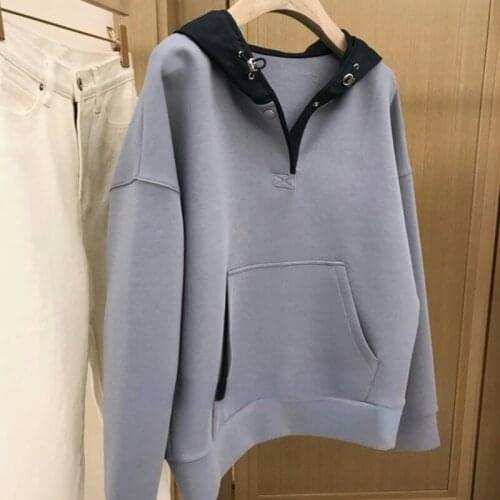ZHOUTAYLOR Hoodies Women Fashion Office Lady Pullovers Femme Full Sleeve O-Neck Sweet Loose Autumn New 2021 tops Female S0721