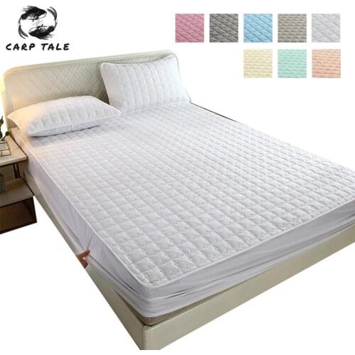 Waterproof Mattress Cover Solid Color Bed Cover Bedspread Hotel Sanding Mattress Protector Cover Baby Bed Sheet Anti-mites Pad