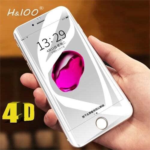 H&lOO 9H 4D Full Tempered Glass For iPhone 7 7 plus 4.7inch 5.5inch Screen Protector For iPhone 7 6 plus Premium Toughened Film