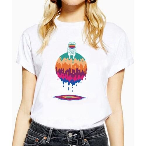 Protect the earth theme Creative Print Women t shirt 2020 Summer Short sleeve Tee Top Plus Size Womens clothing