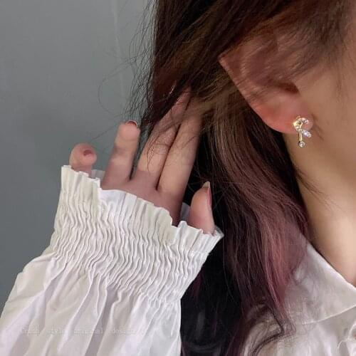 VSnow Funny Curve Symbol Question Mark Dangle Earrings for Women Girls Statement Bling Bling Rhinestone Luxury Earrings Jewelry