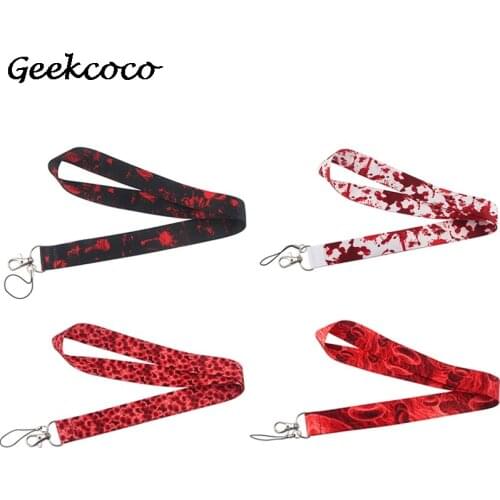 10pcs/lot J2136 Red Lanyard for Key Phones USB Flash Drives Keys Keychains ID Card Name Tag Badge Holders Rope